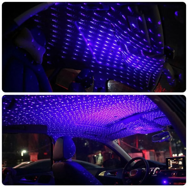 Car Atmosphere Lamp Bil USB Star Sky Lamp Full Star Projection La