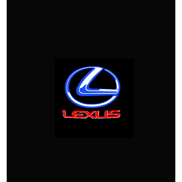 2 stk. Lexus LS RX ES IS LX Dør Projektion Atmosfære Lampe (Blå Label og Rød Bogstav)