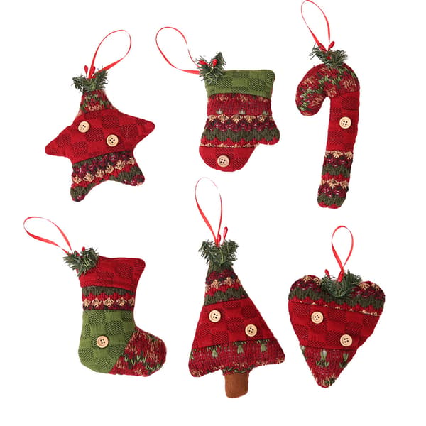 Julgransprydnadssats, 6 stycken tomtejulstrumpa