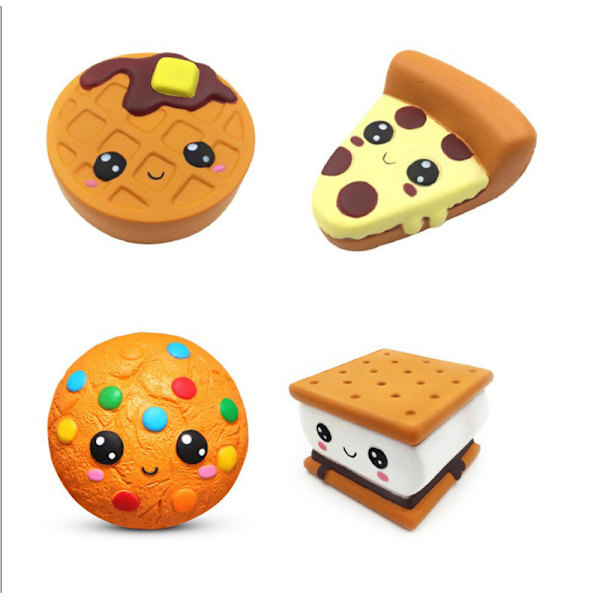 4 st Waffle Cake Pizza Kaffe Kopp Kawaii Doftande Mjuk Långsam Risi