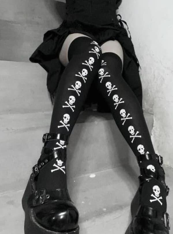 3 par Cosplay Dekorative Skull Strømper Halloween Bein Sokker