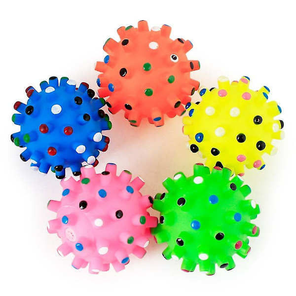 Husdjur Valp Hund Pipig Leksak Boll Bita Resistent Klämma Tugga Leksak För Aggressiva Tuggare Söt Boll Design Liten Pigg Boll