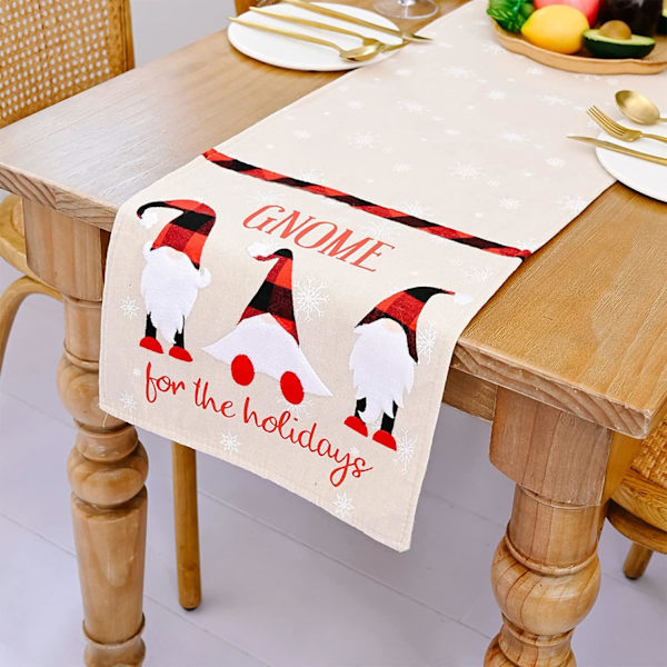 Julebordløber, bomuldslinned print julebordflag w