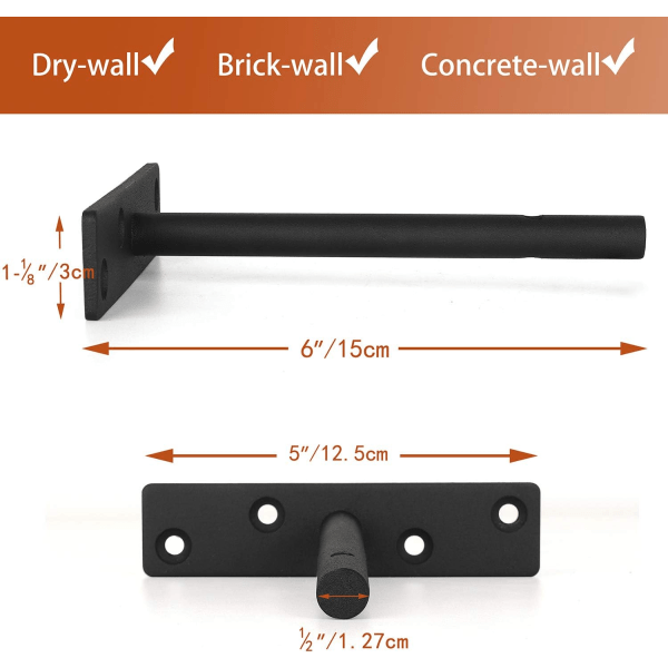 Usynlig hyllebrakett, Retro vegghyllestøtte, Invisible Fixi