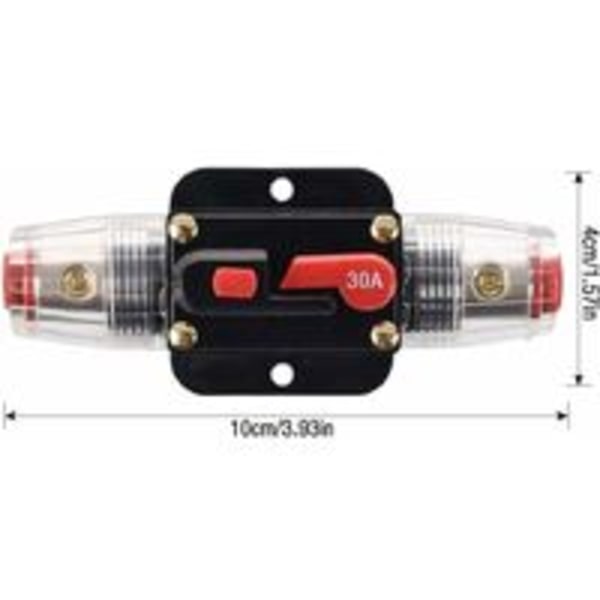 30A Automatisk Vattentät Kretsbrytare, 12V-24V DC Inline Säkringshållare
