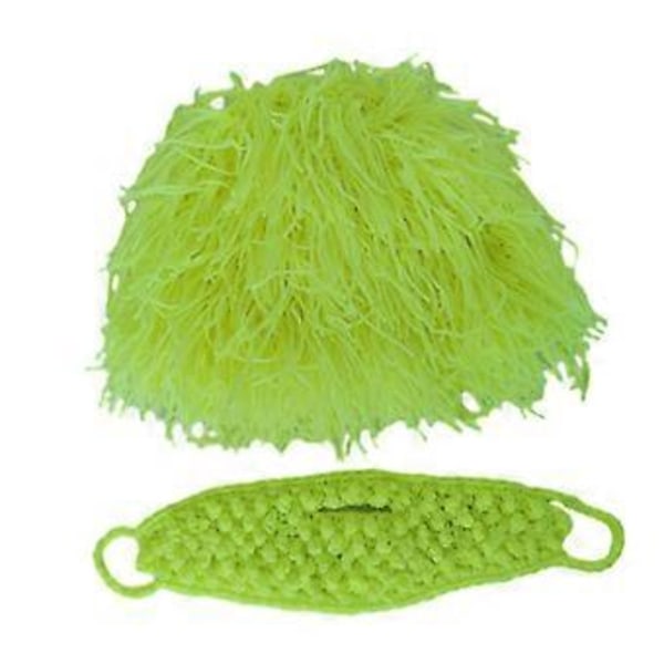 Strikket Lue Strikket Beanie Lue Casual Kostymerekvisitt Menn Kvinner Vinter Varm Hodeinnpakning Fuzzy Vinterlue for Ferie Snowboarding(Gul S)