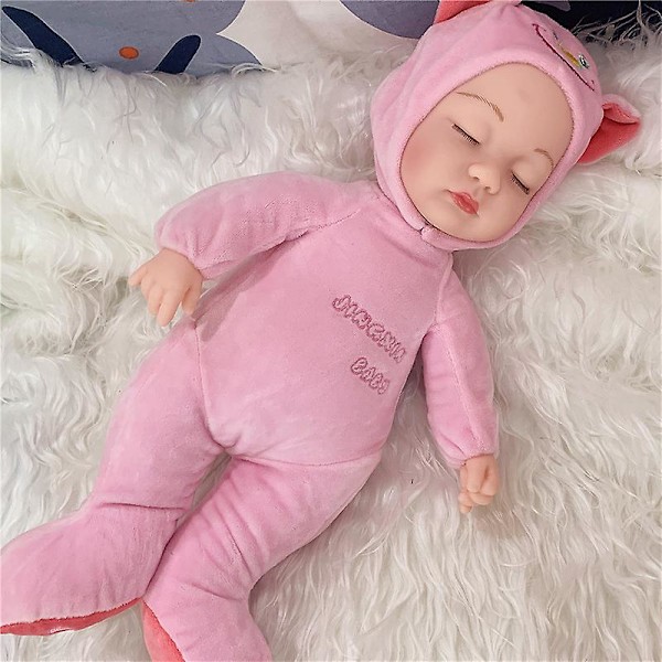 Barnens imitation docka mjuk gummi baby princess docka baby sova flicka