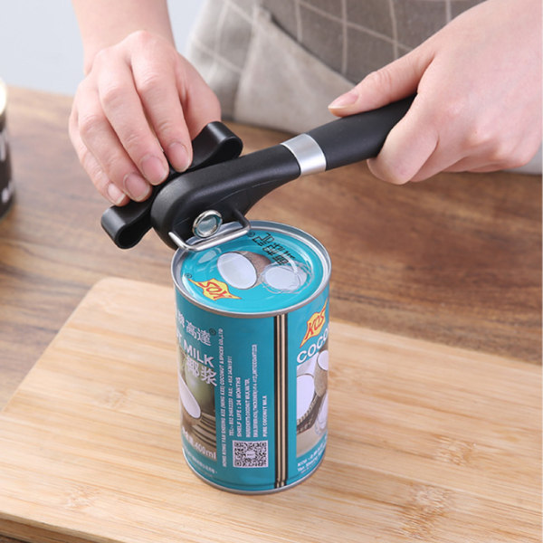 2-pack säker manuell burköppnare Ergonomisk halkfri design med slät sidoklipp Professionell burköppnare i rostfritt stål som inte vidrör maten