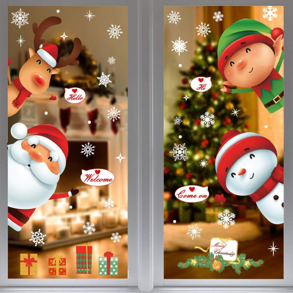 Greet Christmas Christmas Window Stickers Christmas Stickers Deco