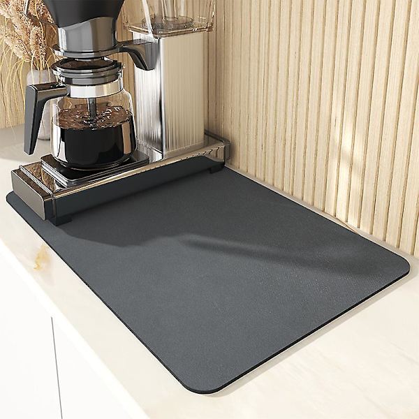 Kaffeunderlag, absorberende skjuler pletter skridsikker måtte til bordplader, kaffemaskine kaffebar tilbehør 11,8*15,7 tommer
