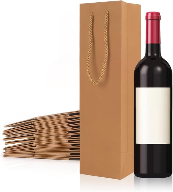 Vingåvepåsar, 12 st flaskgåvepåsar, flaskkassar, Kraftpapper