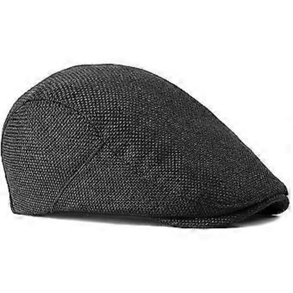 Herr Flat Cap Newsboy Keps Basker Keps Tillverkad av Bomull Fladdermus Hatt för Vår och Höst Mörkbeige black