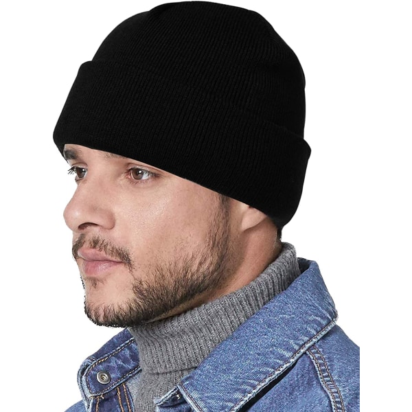 Bonnet d'hiver en laine pour homme avec polaire tricotée, chapeau épais, thermique coupe-vent, chapeaux unisexes