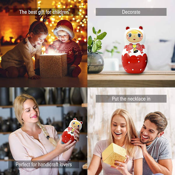 Ryska trädockor Matryoshka, 5 delar, handgjorda, söta tecknade mönster, staplingsdockor