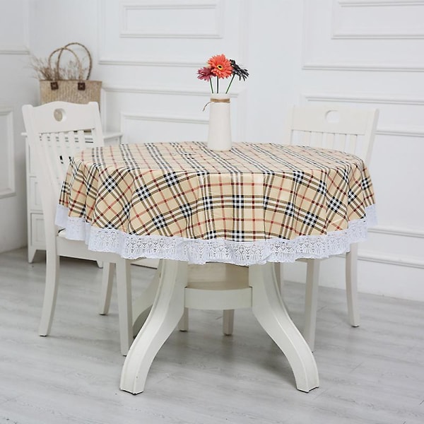 Rund bordsduk Grå polyester rund bordsduk Torka ren 180 cm Skrynkfri och fläckbeständig cirkelduk (595)