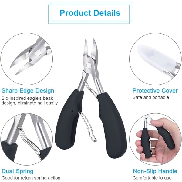 4 i 1 nageltång, precision nagelklippare professionell nagelklippare