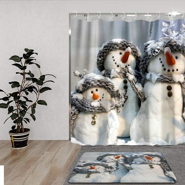 Vandtæt julebruseregardin med måtte 180 x 180c