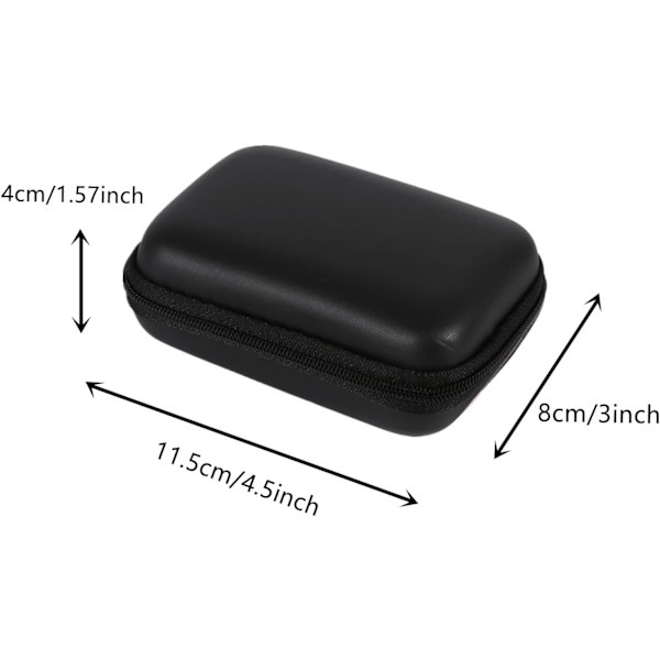 Mini bærbar øretelefon etui opbevaringspose med lynlåslomme f