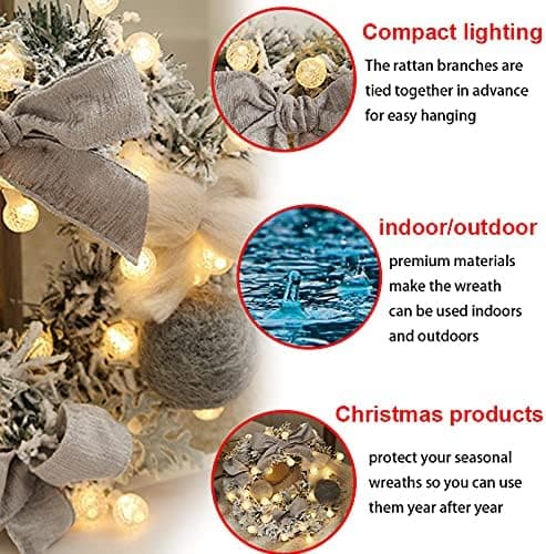 Kunstig julekrans med LED-lys