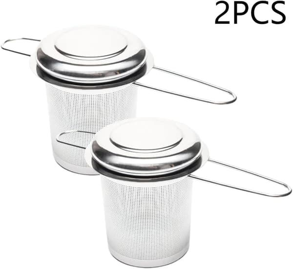Te-sil 2 stk Te-infuser med lokk Rustfritt stål Te Dr