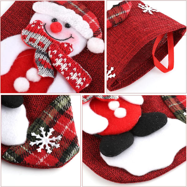 3-pack julstrumpor 3D stor tomte, tomte, snögubbe, ren