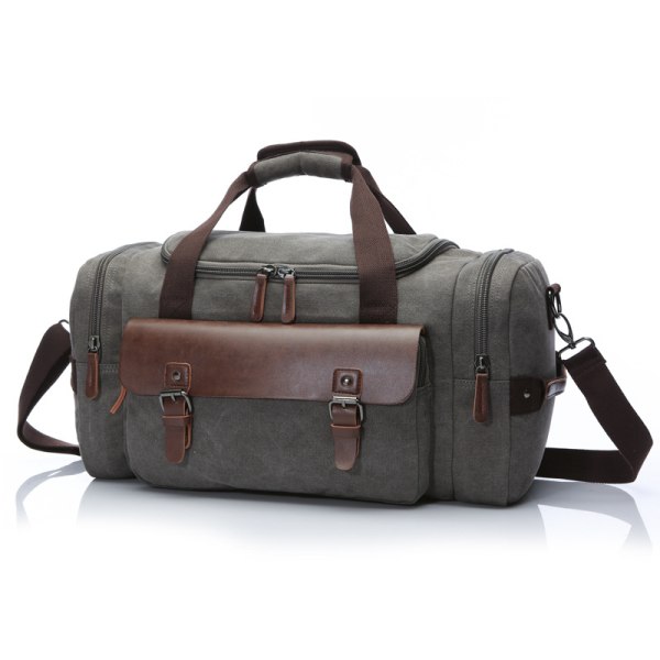 Ekspanderbar lerrets duffelbag reise overnatting holdall helgebag