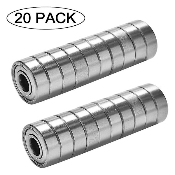 20 stk Multifunksjonelle 608zz kulelager i karbonstål, enrad 8x22x7mm Abec-7 dype spor miniatyrlager, erstatning
