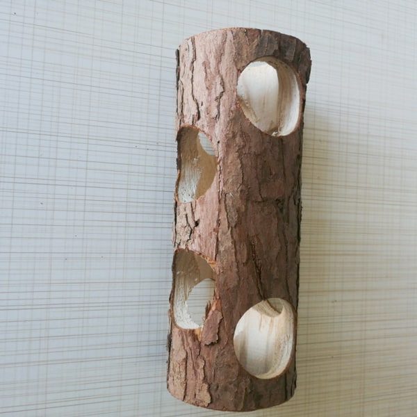 20cm Hamstertunnel, Hamsterträd Rör, Trädhål, Massivt Trä Pip
