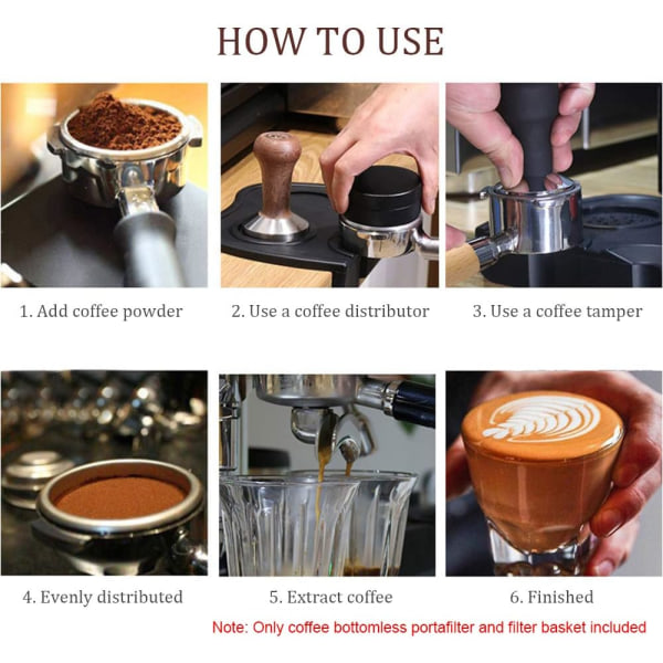 51mm Bundløs Kaffeholder med Filterkurv og Træ