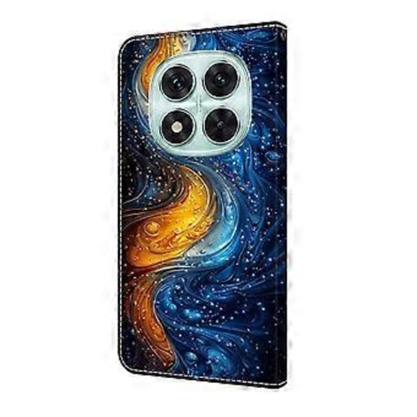 Læderetui med mønstertryk, tegnebogsstativ og flip-cover til Xiaomi Redmi Note 14 Pro 5G Liquid
