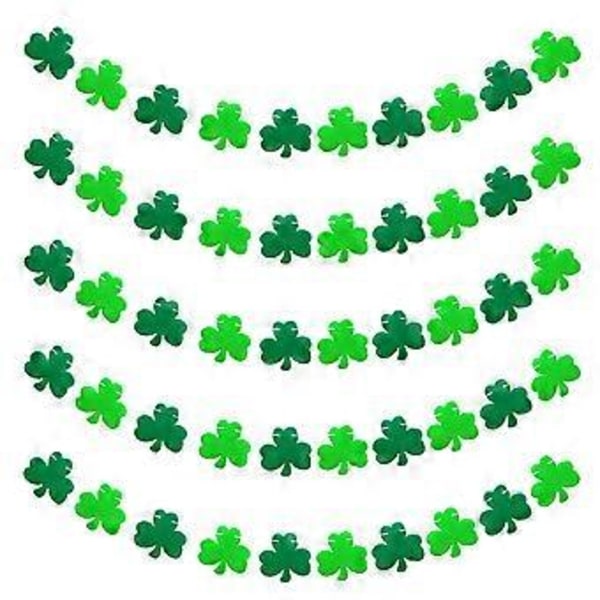 5 stk. St. Patricks fest Kløver Guirlander Karnevalsdekorationer (Diameter 7CM)
