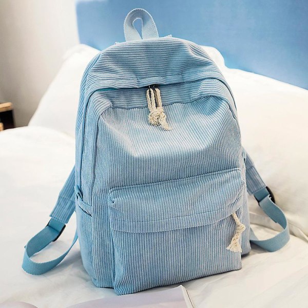 Unisex Rygsække Casual Daypacks Lover Skole Taske Rygsæk Bogtaske Skoleelever Stribet Fløjl Skuldertaske（D）
