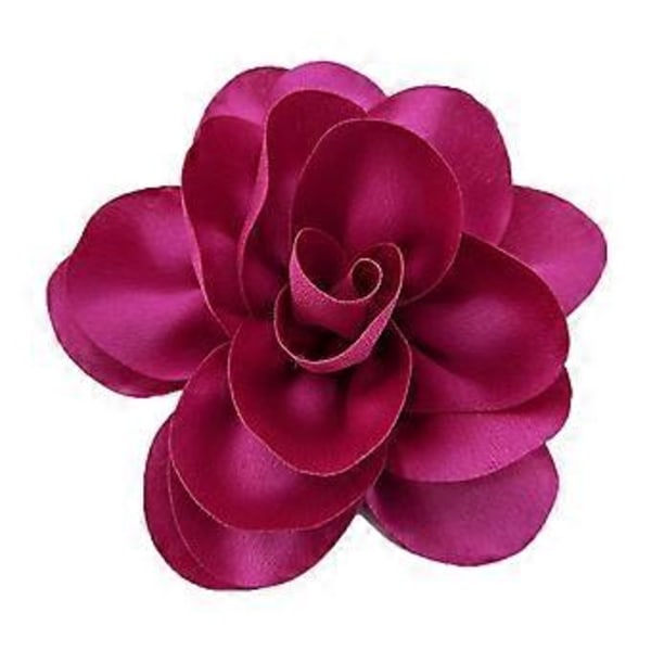 Tyylikäs rintakukka-asuste, muodikas satiinikukka-rintaneula, kaulusneula-koriste muotiharrastajille, ruusunpunainen rose Red