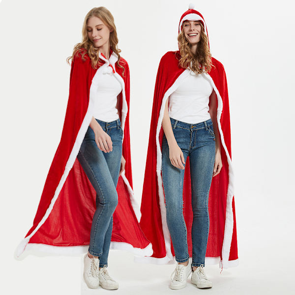 Julkläder 120cm Julkappor Kappor Lilla Röda Riddarhuvan