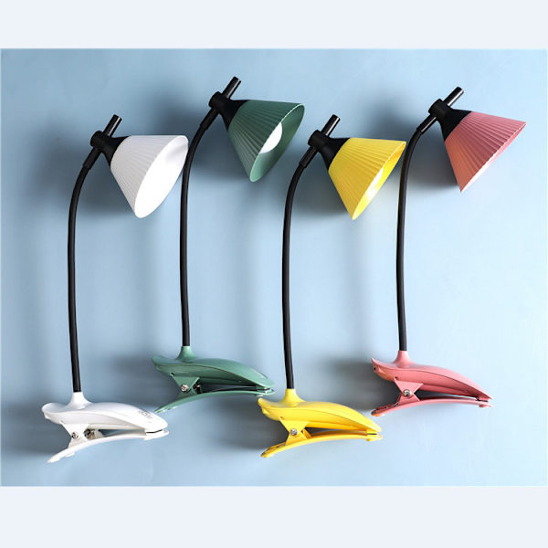 1 Pack USB Kreativ klämma skrivbordslampa nattmarknadslampa USB laddningsbar
