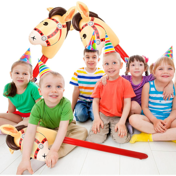 3 stk. 40 tommer oppustelig hestepind Cowboy Cowgirl hestehoved pind Pony pind ballon til jul fødselsdagstema fester hjem dekoration