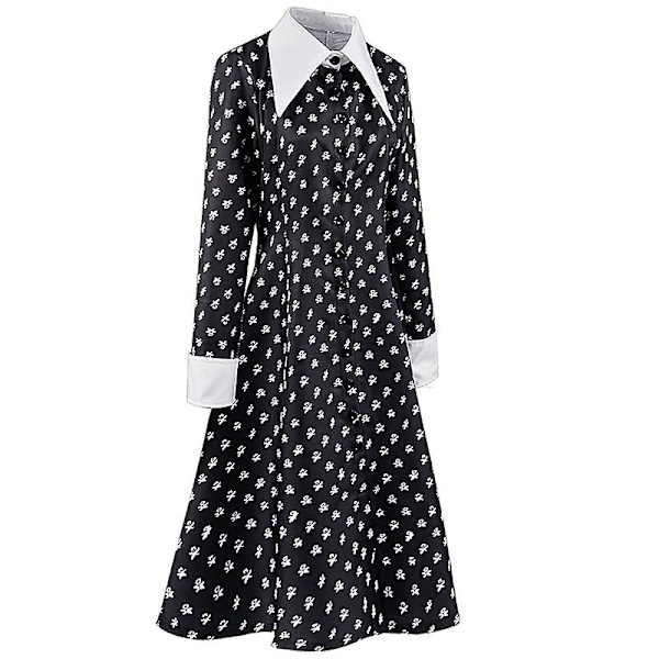Wednesday Addams -perhepuku tytöille ja naisille Halloween-karnevaaliasu (110cm)