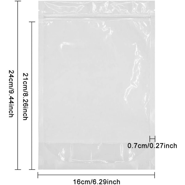 100 läpinäkyvää pystyyn asetettavaa pussia pakastetuille elintarvikkeille 9x14cm, uudelleenkäytettävä pystyyn asetettava