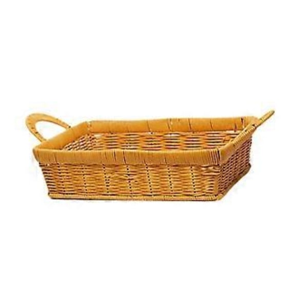 Display Basket, Håndvevd Oppbevaringskurv med Håndtak, Bordorganisator, Dekorativ Beholder for Mat Brød (XSYellow) Yellow XS