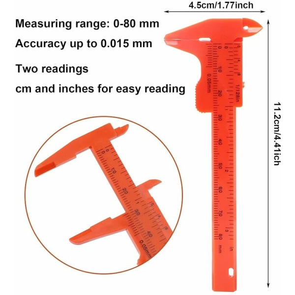 Plastic Vernier Calipers, 6Pcs Small Vernier Calipers Suitable fo