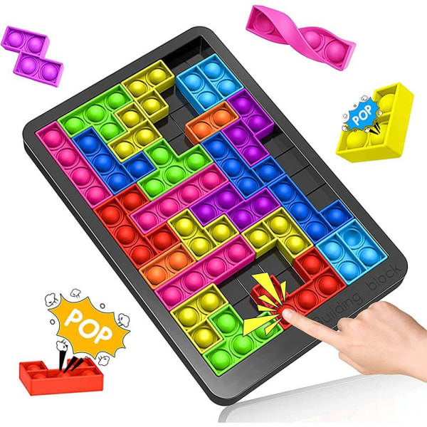 Lærende Fidget Legetøj til Piger Drenge Tetris Silikone Puslespil Brætspil