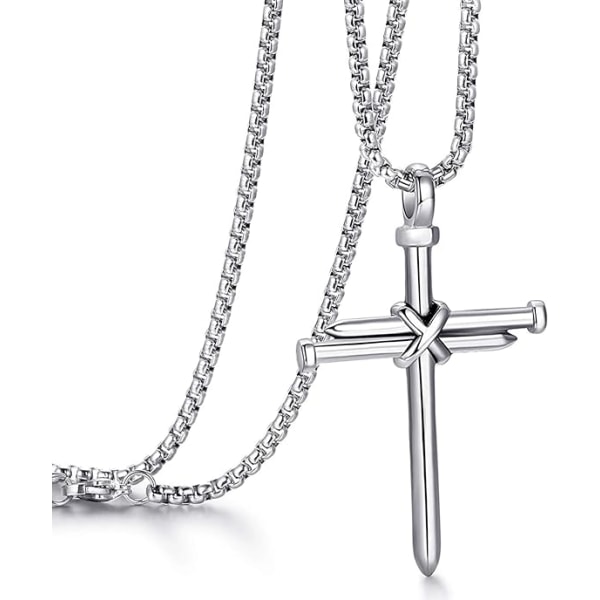 Cross halsband för män korshänge styrka bibelvers rost