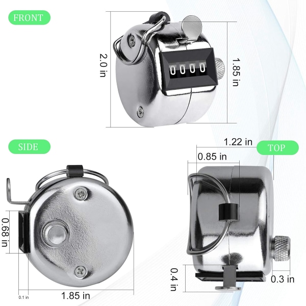 Klickräknare Handhållen Tally 4-siffrig Golf Manuell Nummerpoängräknare Mekanisk Palm Clicker