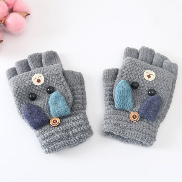 2 par med barnevotter 5 fingre strikkede votter unisex