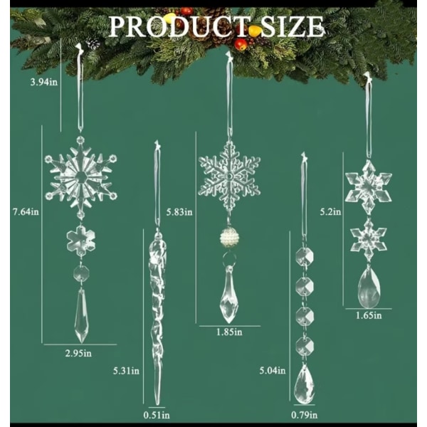 Set of 10 Christmas Decorations Pendant, Christmas Tree Decoratio