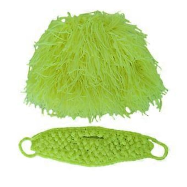 Strikket Lue Strikket Beanie Lue Casual Kostymerekvisitt Menn Kvinner Vinter Varm Hodeinnpakning Fuzzy Vinterlue for Ferie Snowboarding(Gul S)