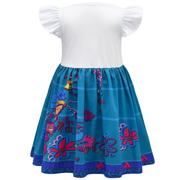 Lasten Encanto-tyttöjen mekko Encanto Mirabel -asu sopii 3-8-vuotiaille（130cm）