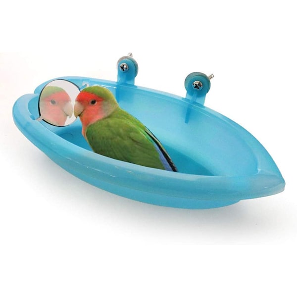 Parrot Badkar, Parrots Badkar med Spegelförstoringsglas Fågelbur Tillbehör