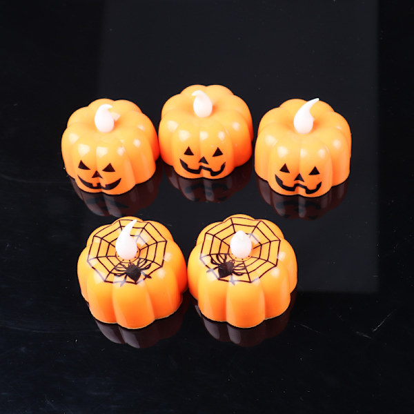 5 kpl Halloween-juhlakoristetarvikkeet led elektroniset kurpitsavalot tunnelmavalot koristevalot sytytä lelu kurpitsakynttilävalot