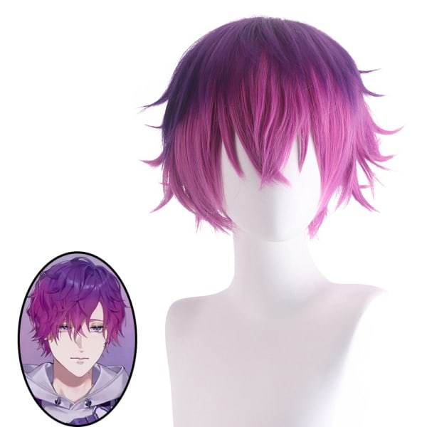 vtuber Virtual Host Rainbow Club Uki Violeta cos wig has mixed co